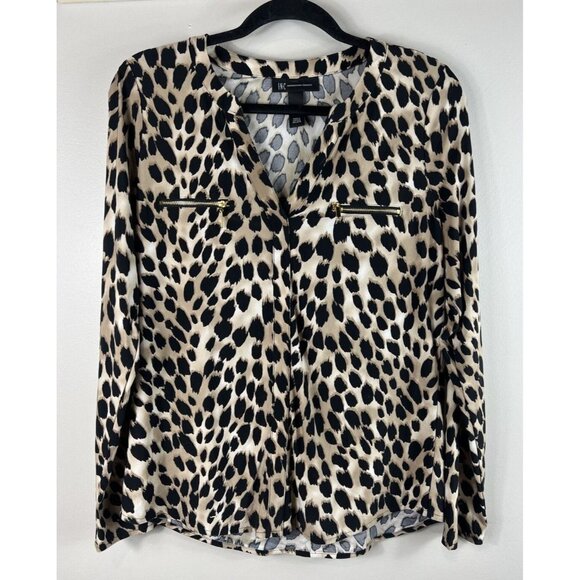 INC International Concepts Tops - INC International Concepts Womens Animal Print Blouse Polyester/Spandex Large